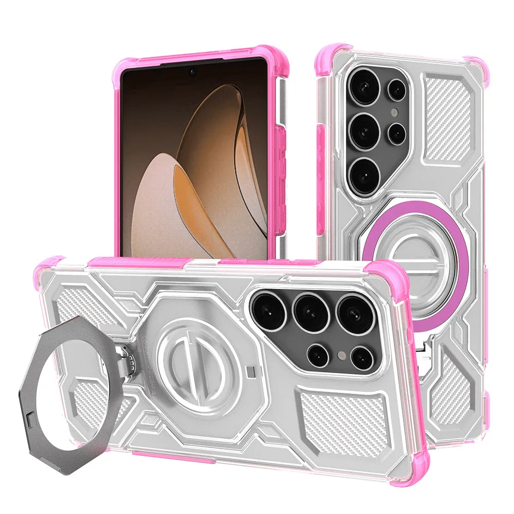 Custodia per Samsung Galaxy S25 Ultra S938, Techsuit, Carbon Shield Pro, Rosa - immagine 1