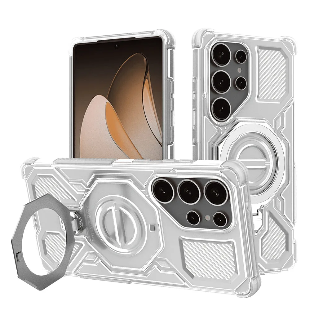 Custodia per Samsung Galaxy S25 Ultra S938, Techsuit, Carbon Shield Pro, Bianca - immagine 1