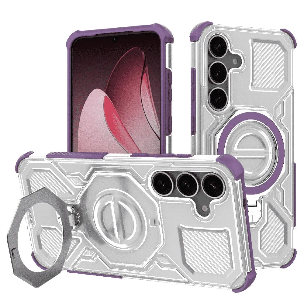 Custodia per Samsung Galaxy S25+ S936, Techsuit, Carbon Shield Pro, Viola - immagine 1