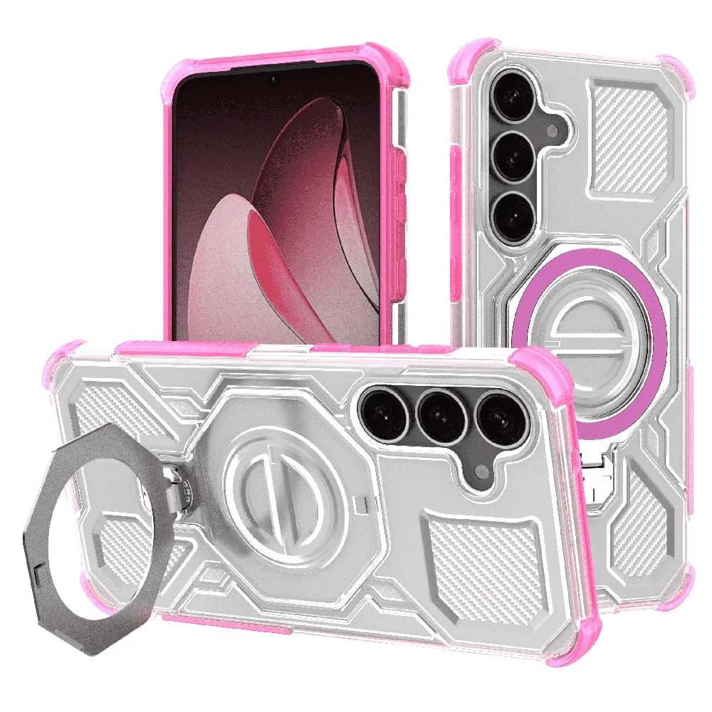 Custodia per Samsung Galaxy S25+ S936, Techsuit, Carbon Shield Pro, Rosa - immagine 1