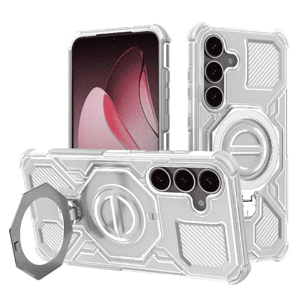 Custodia per Samsung Galaxy S25+ S936, Techsuit, Carbon Shield Pro, Bianca - immagine 1