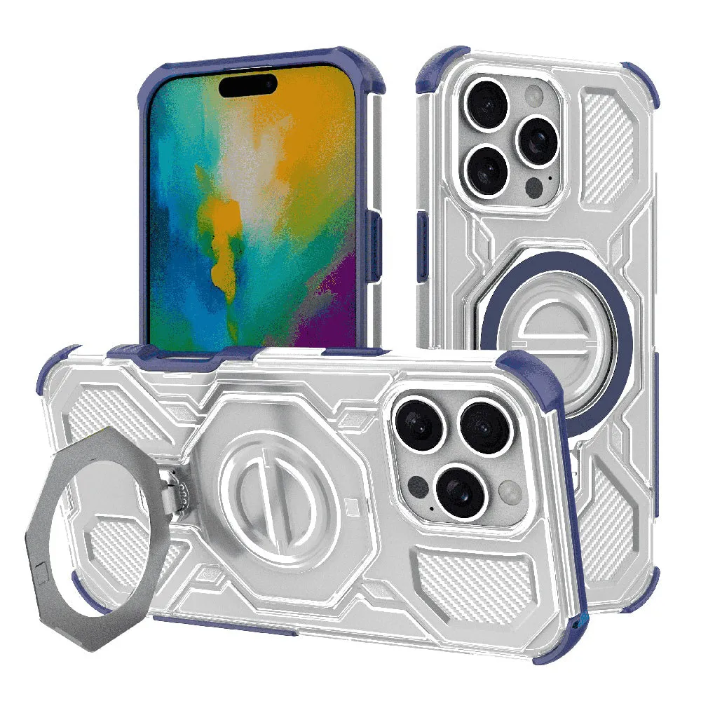 Custodia per Apple iPhone 16 Pro Max, Techsuit, Carbon Shield Pro, Blu - immagine 1