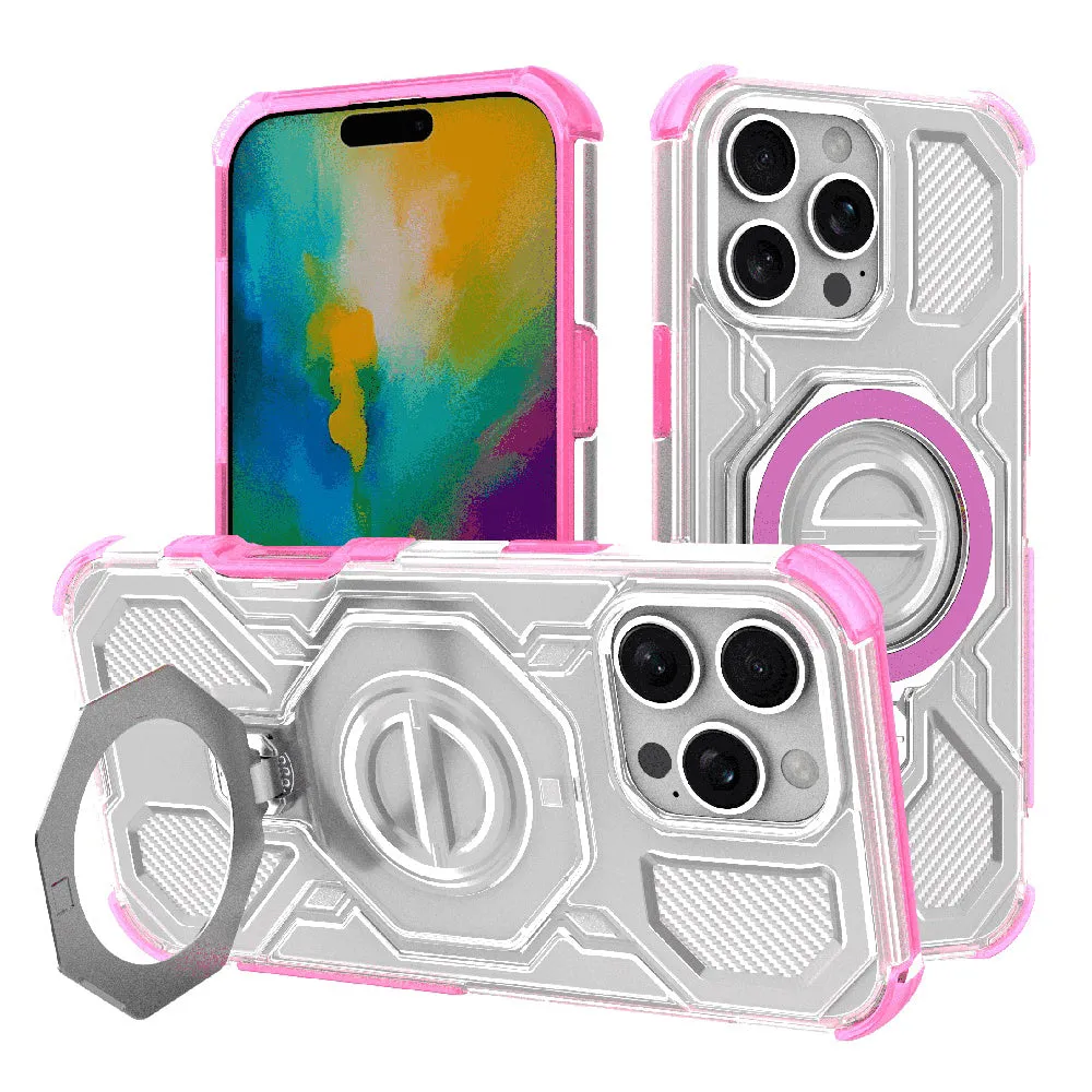 Custodia per Apple iPhone 16 Pro, Techsuit, Carbon Shield Pro, Rosa - immagine 1