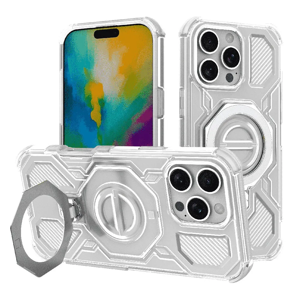 Custodia per Apple iPhone 16 Pro, Techsuit, Carbon Shield Pro, Bianca - immagine 1