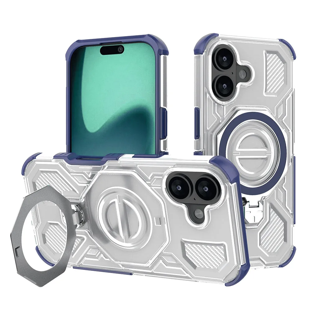 Custodia per Apple iPhone 16, Techsuit, Carbon Shield Pro, Blu - immagine 1