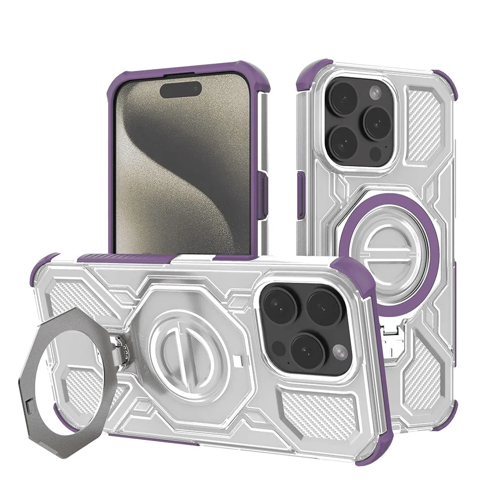Custodia per Apple iPhone 15 Pro Max, Techsuit, Carbon Shield Pro, Viola - immagine 1