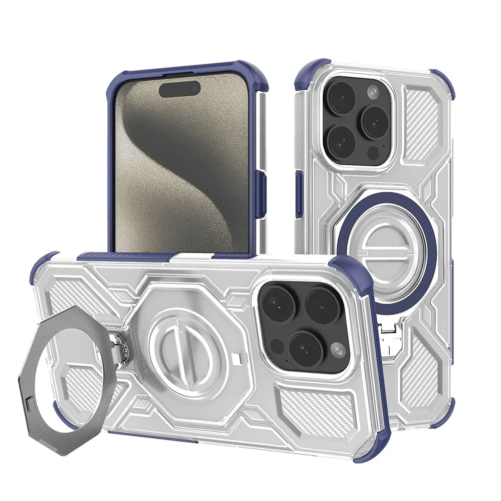 Custodia per Apple iPhone 15 Pro Max, Techsuit, Carbon Shield Pro, Blu - immagine 1
