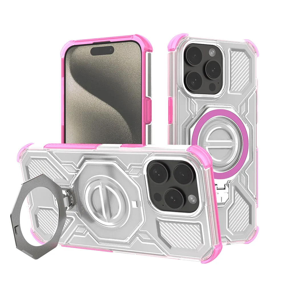 Custodia per Apple iPhone 15 Pro Max, Techsuit, Carbon Shield Pro, Rosa - immagine 1