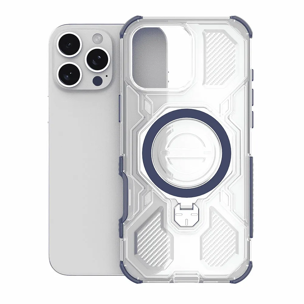 Custodia per Apple iPhone 15, Techsuit, Carbon Shield Pro, Blu - immagine 1