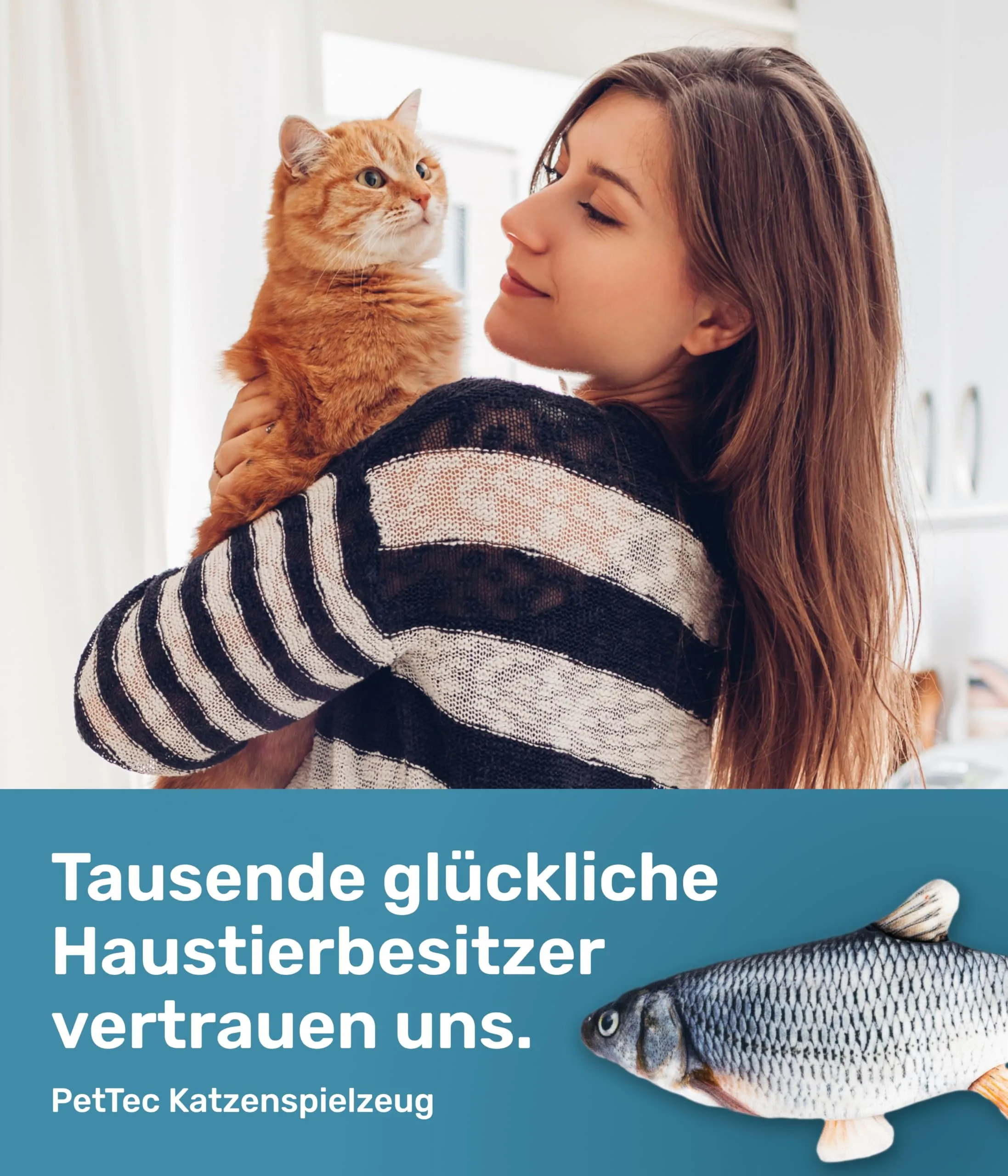 PetTec Pesce gatto giocattolo interattivo elettrico per autonomia pesce mobile per gatti erba gatta - immagine 7
