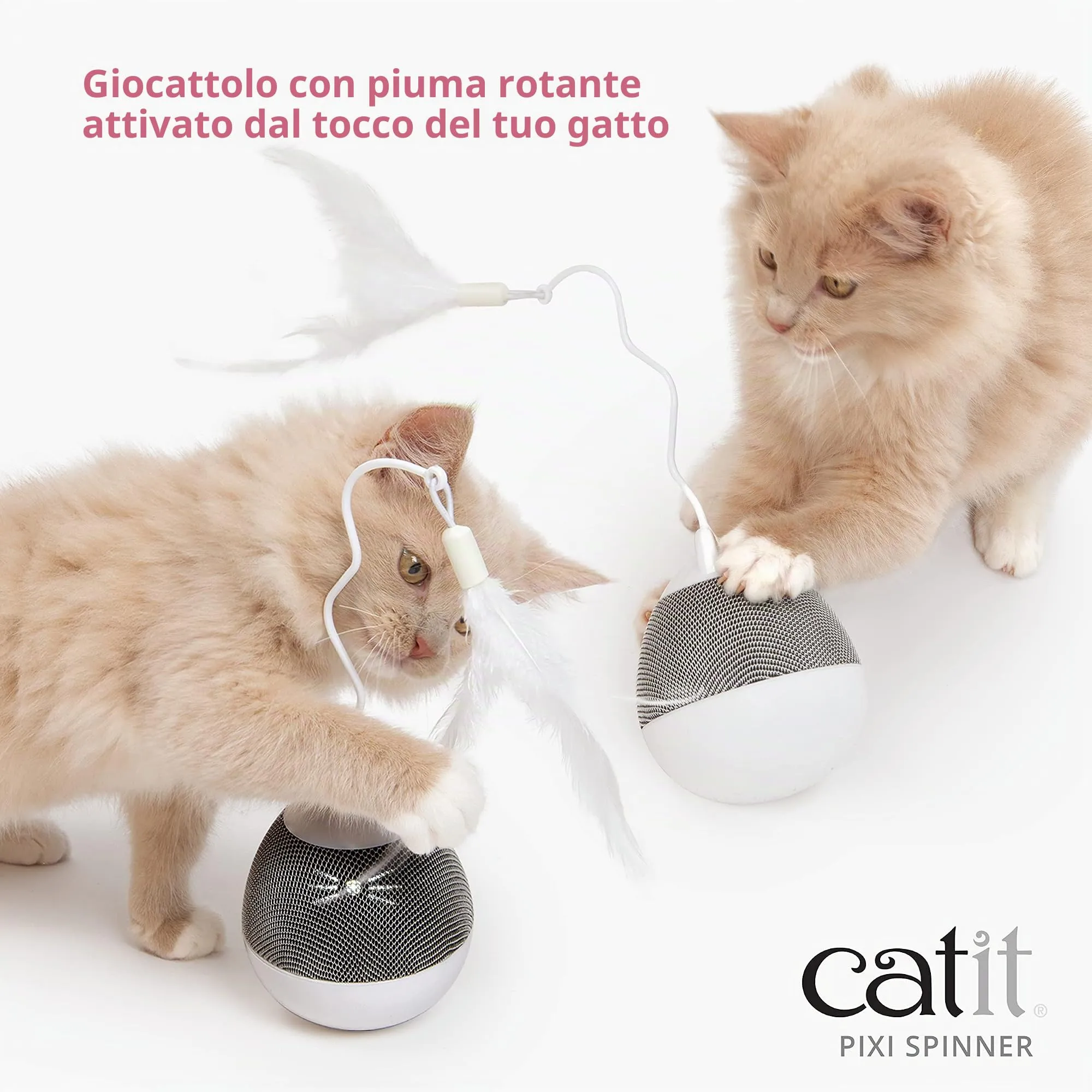 Catit PIXI Spinner, giocattolo per gatti con erogazione del trattamento, blu - immagine 3