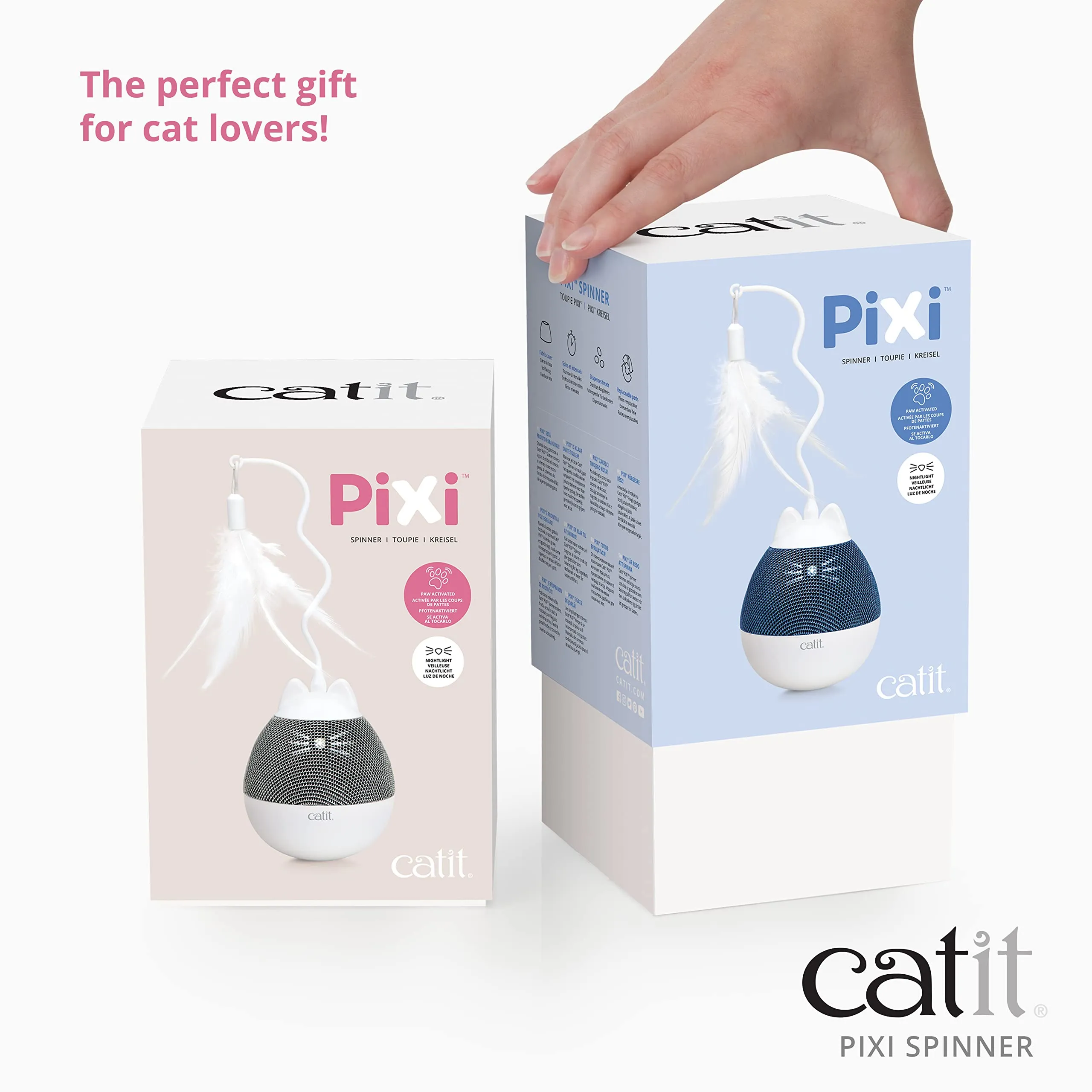 Catit PIXI Spinner, giocattolo per gatti con erogazione del trattamento, blu - immagine 6