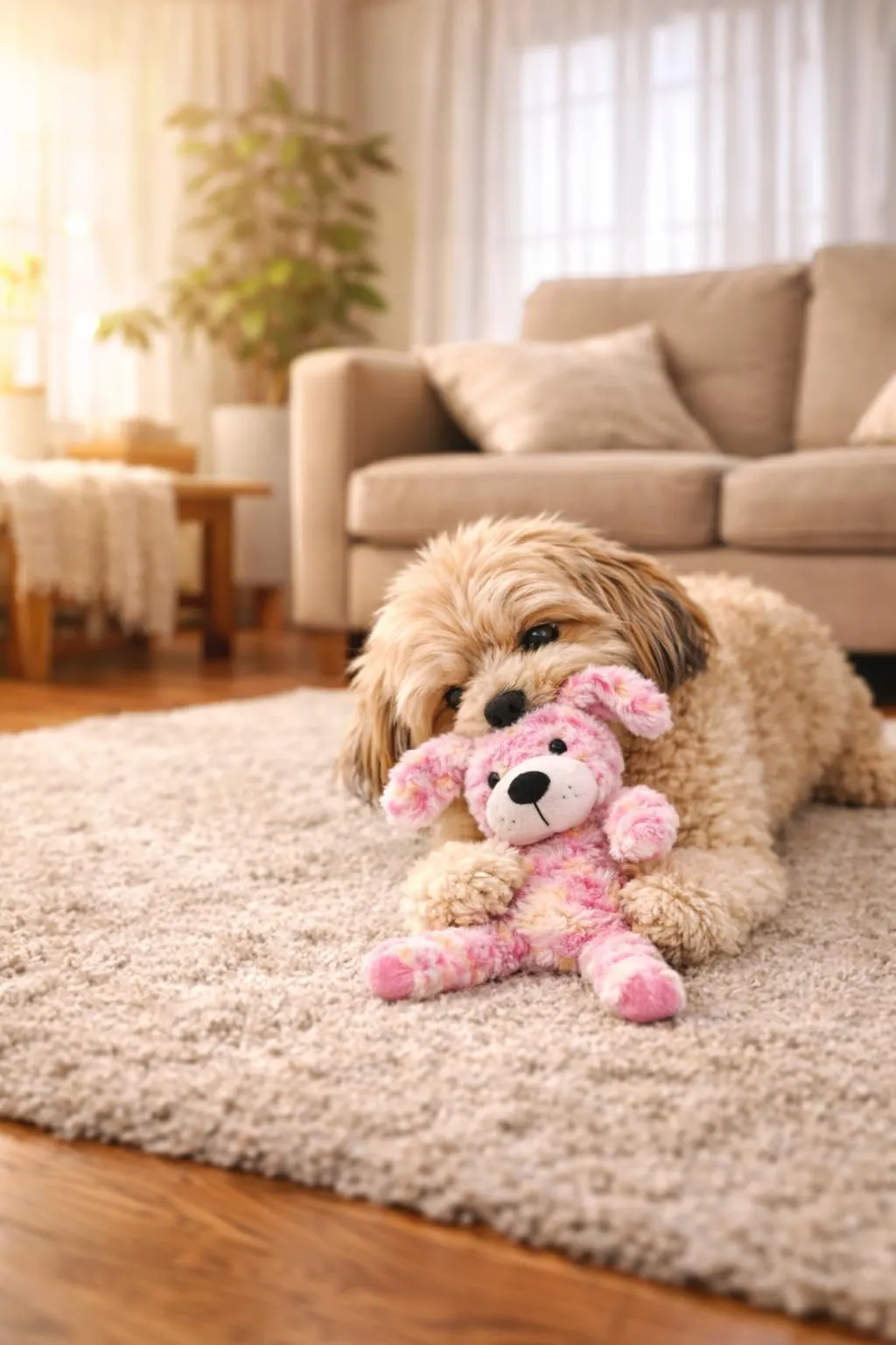 Flamingo Giochi per gatti – Roza cane rosa XL – 42 cm – Peluche morbido con squeaker e suono frusciante – Modello esclusivo - immagine 4