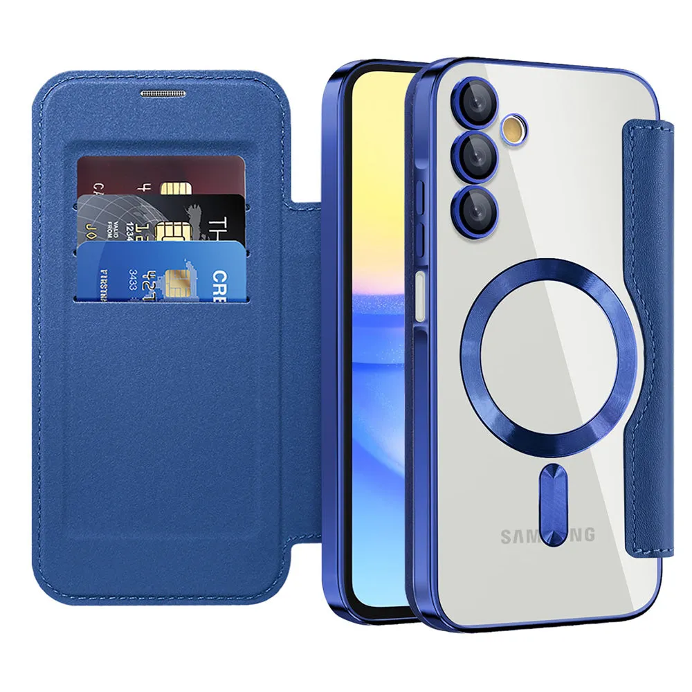 Custodia MagSafe per Samsung Galaxy A15 5G A156 / A15 A155, Techsuit, SmartMag Book, Blu - immagine 1