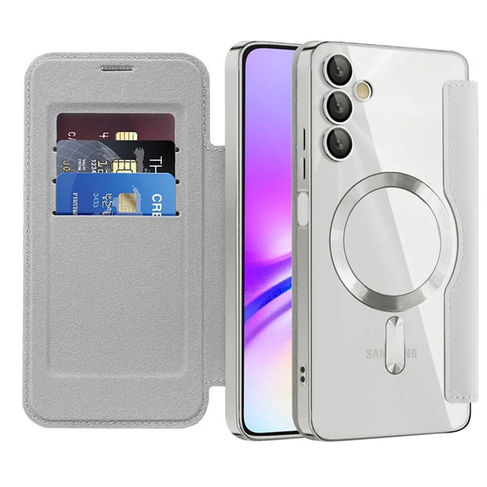 Custodia MagSafe per Samsung Galaxy A05s A057, Techsuit, SmartMag Book, Grigio - immagine 1