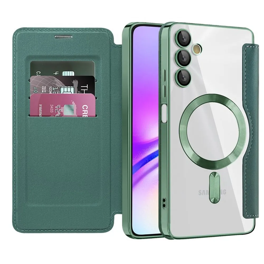Custodia MagSafe per Samsung Galaxy A05s A057, Techsuit, SmartMag Book, Verde - immagine 1
