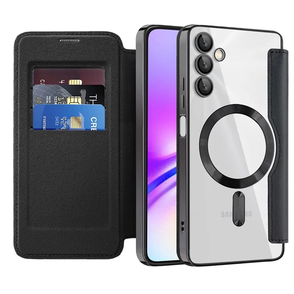 Custodia MagSafe per Samsung Galaxy A05s A057, Techsuit, SmartMag Book, Nera - immagine 1