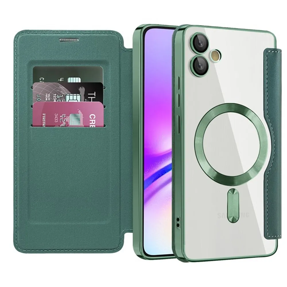 Custodia MagSafe per Samsung Galaxy A05 A055, Techsuit, SmartMag Book, Verde - immagine 1