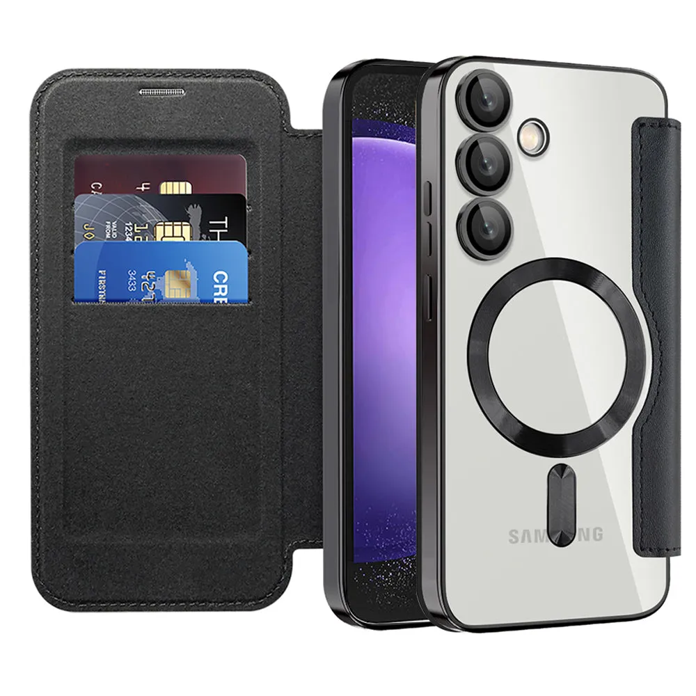 Custodia MagSafe per Samsung Galaxy S23 FE S711, Techsuit, SmartMag Book, Nera - immagine 1
