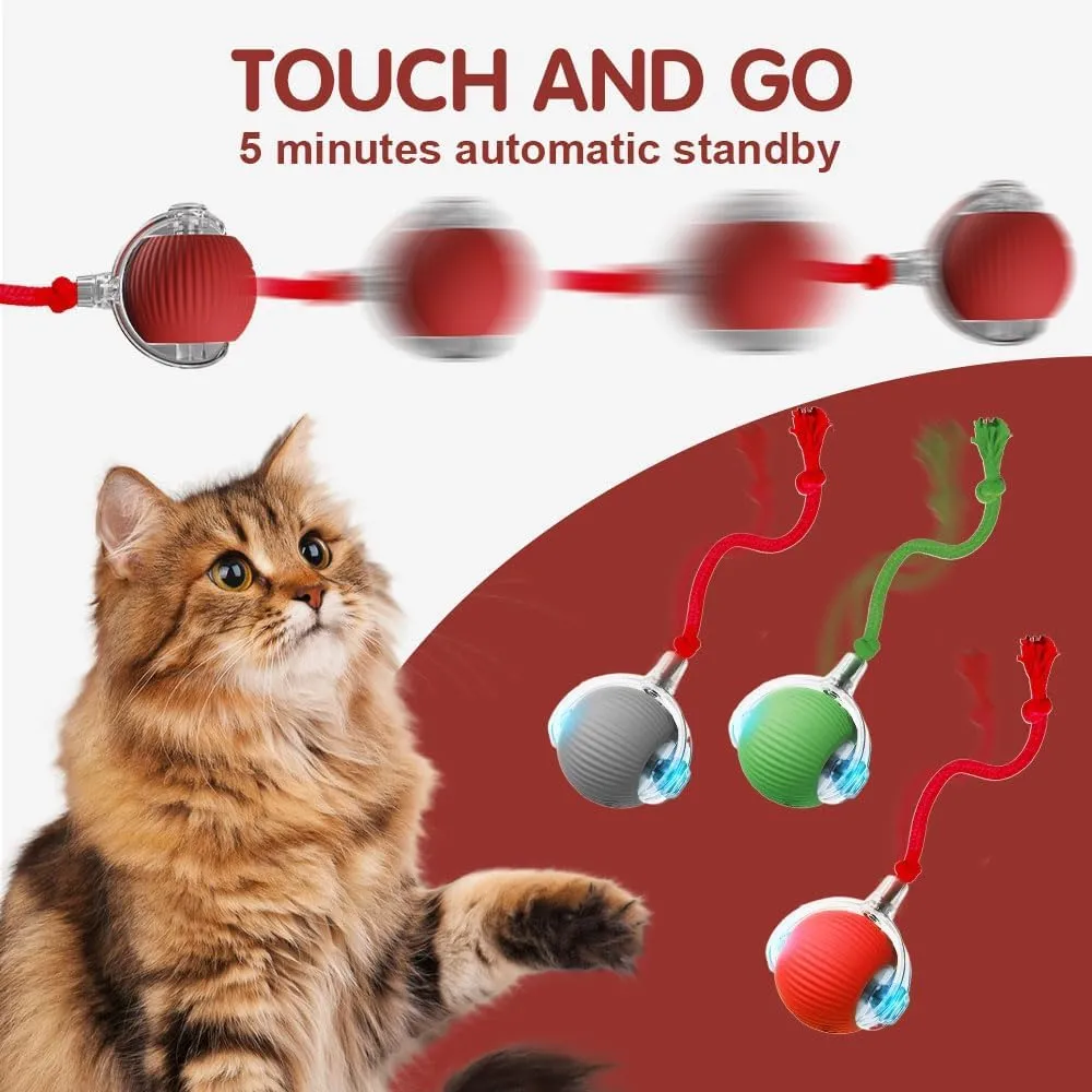 2 Pezzi Giocattolo Interattivo per Gatti, Palla Elettrica, Ricaricabile Giochi per Gatti da Caccia con 3 Modalità, Palla Automatica Intelligente Elettrico Palla Rotante a 360 Gradi per Gatti e Cani - immagine 7
