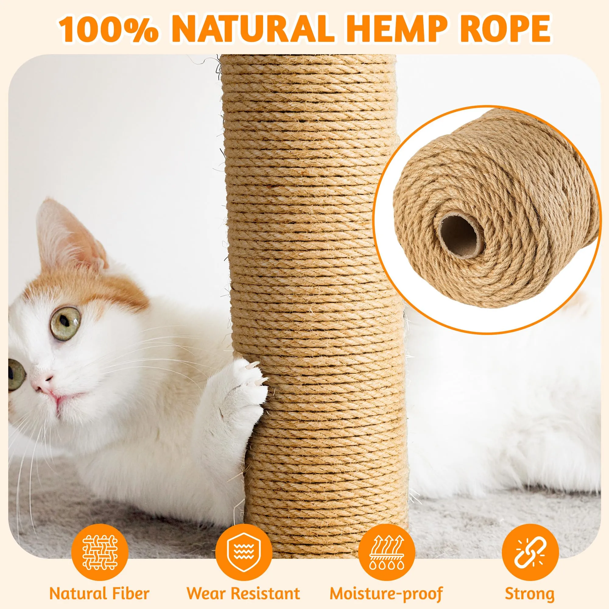 120m Corda per Tiragraffi in Sisal Naturale 6mm - immagine 2