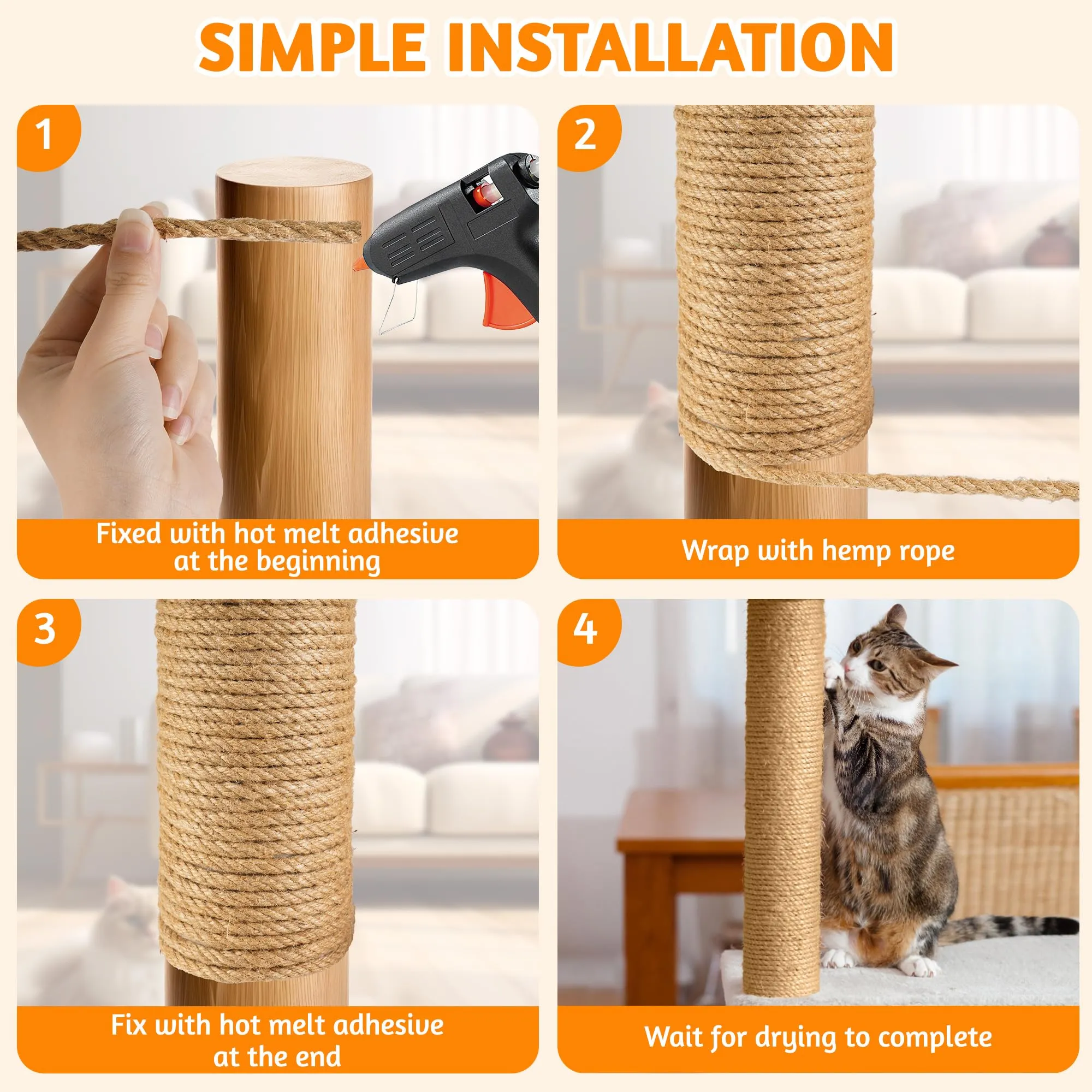 120m Corda per Tiragraffi in Sisal Naturale 6mm - immagine 6
