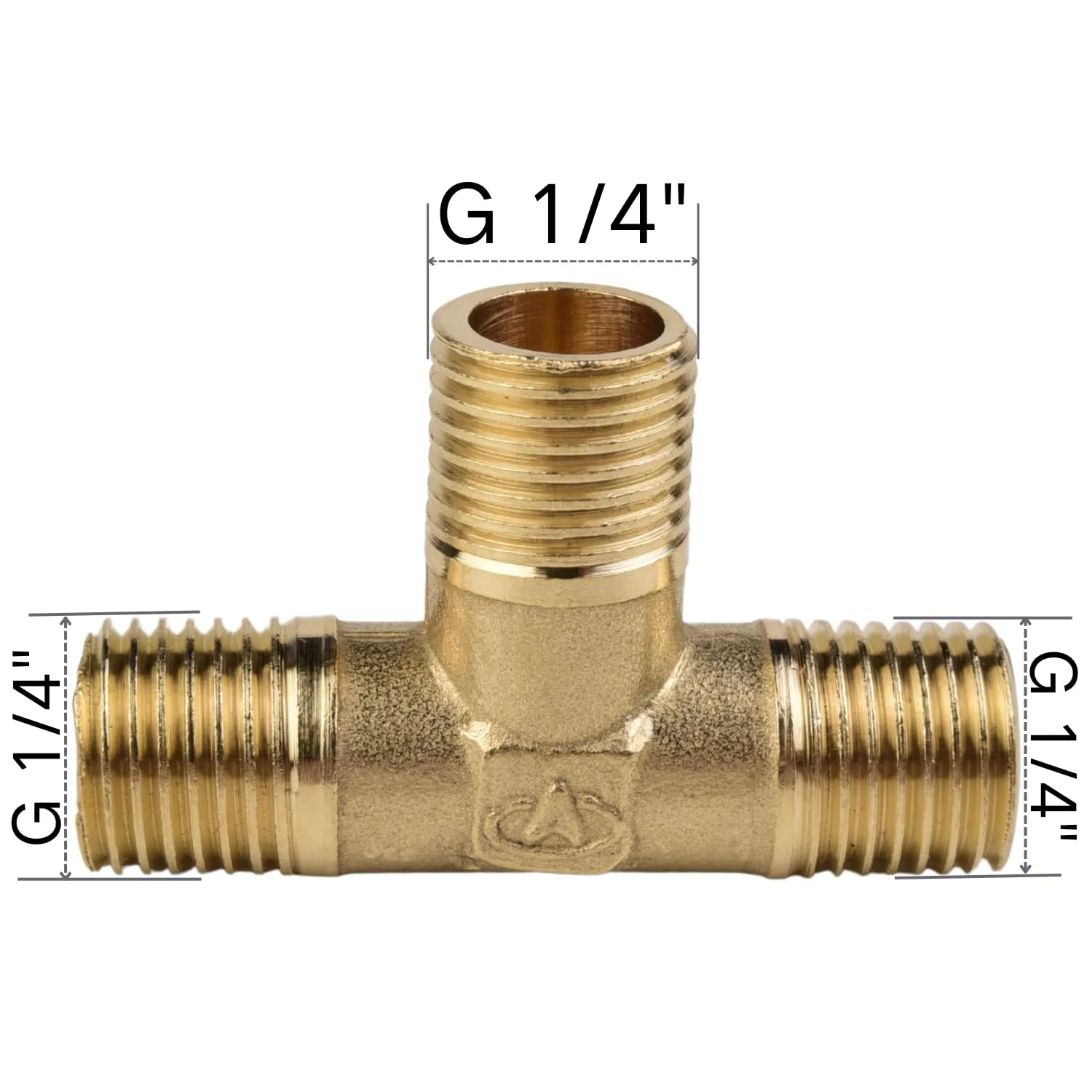 Confezione da 4 Té in Ottone 1/4 Pollice Filettatura Maschio – Distributore a 3 Vie, Raccordo per Tubazioni per CO2 Acquario, Aria Compressa, Microirrigazione e Pneumatica - immagine 2