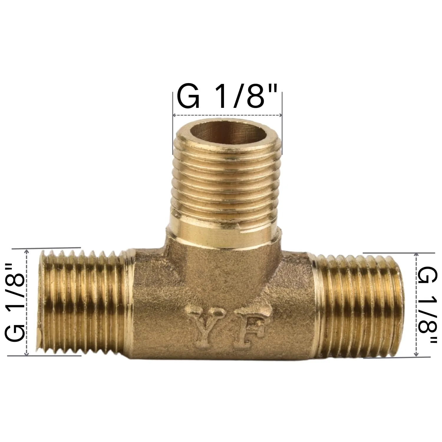 Confezione da 4 Té in Ottone 1/8 Pollice Filettatura Maschio – Distributore a 3 Vie, Raccordo per Tubazioni per Aria Compressa, Stampante 3D, Aerazione e Microirrigazione - immagine 2