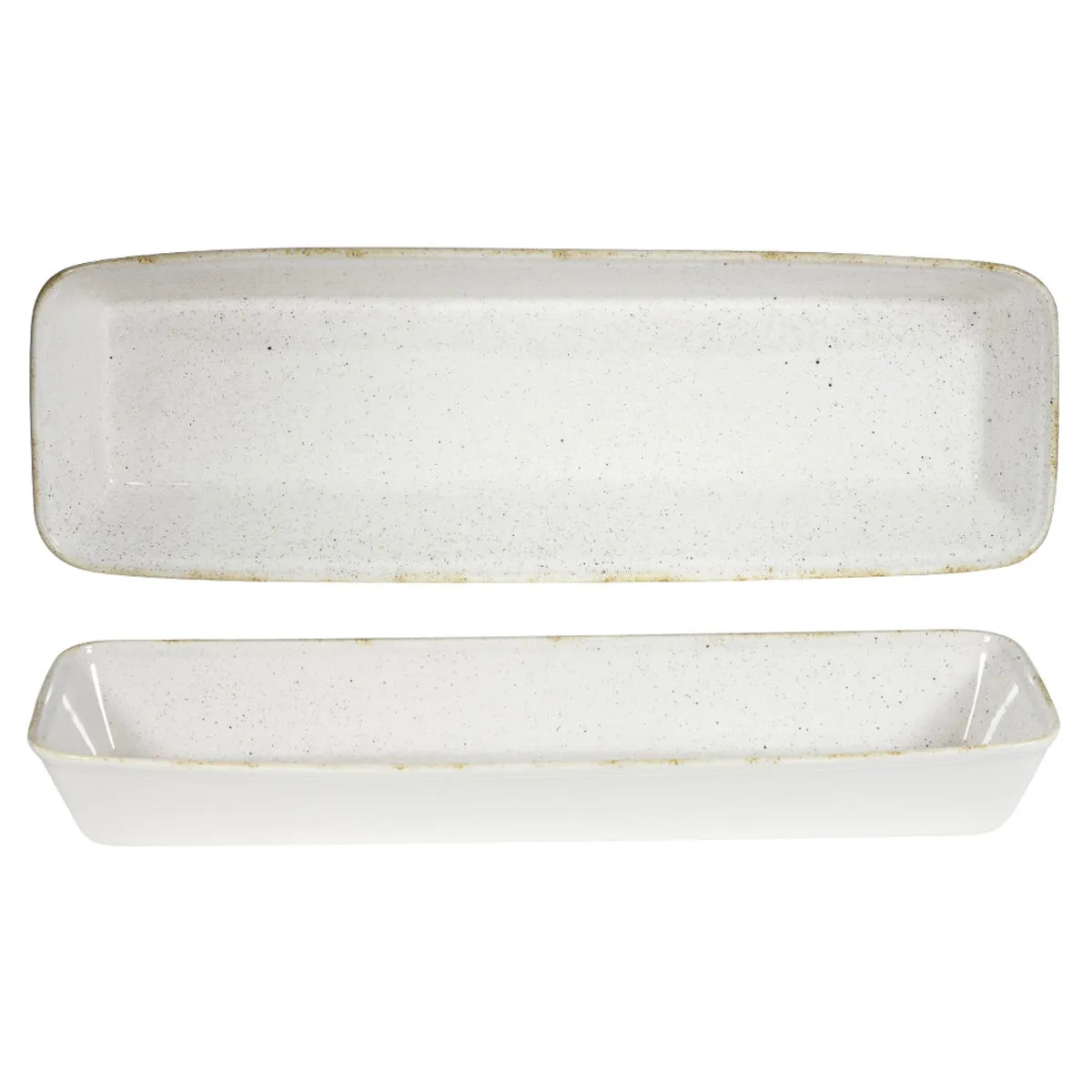 2x Churchill Ciotole buffet Stonecast Hints Barley White rettangolari; 3000 ml, 53x16x6.2 cm (LxLxH); bianco/marrone; rettangolare; 2 pz. / Pacco - immagine 1