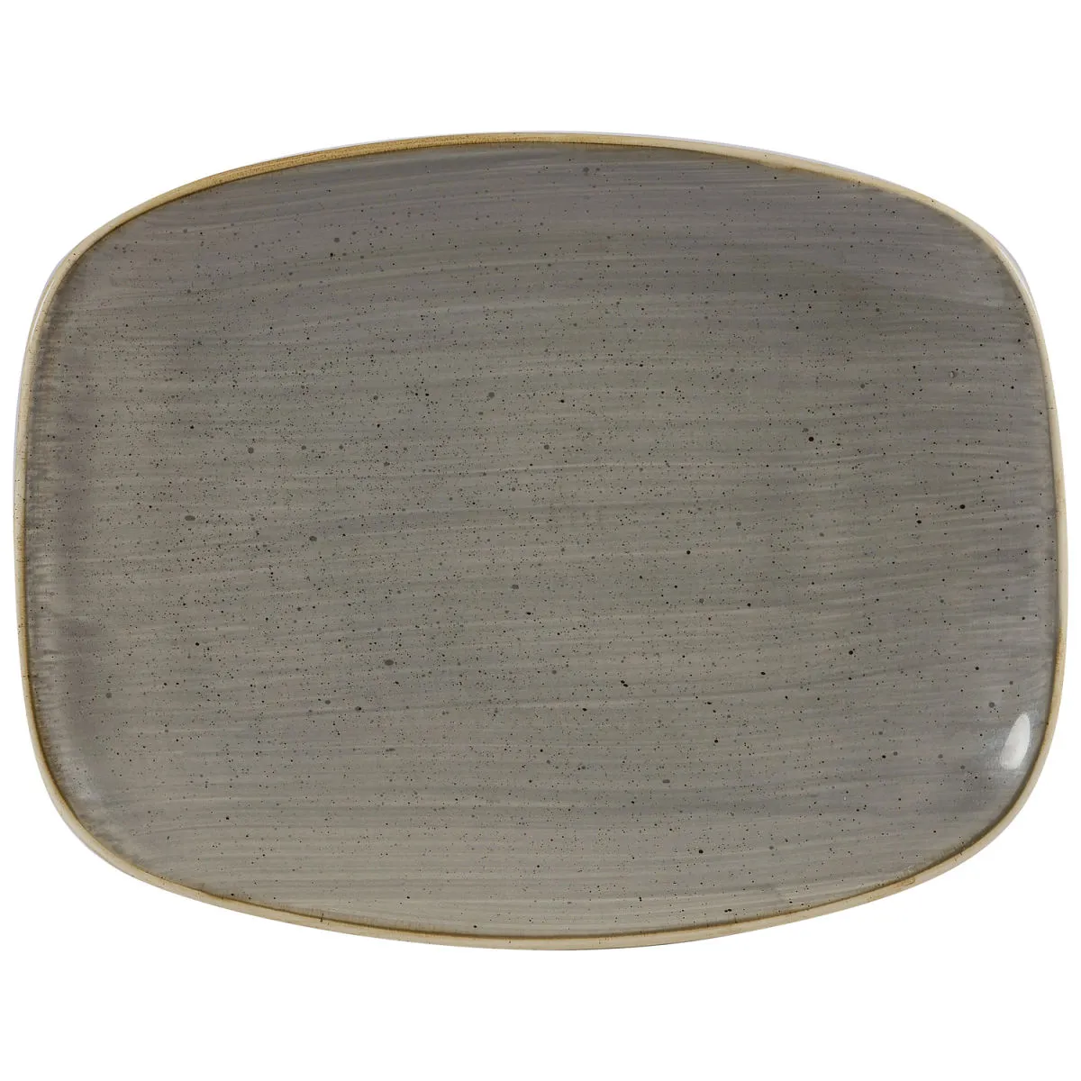12x Churchill Chefs Piatto ovale Stonecast Peppercorn; 23.7x15.7 cm (LxL); grigio/marrone; rettangolare; 12 pz. / Pacco - immagine 1