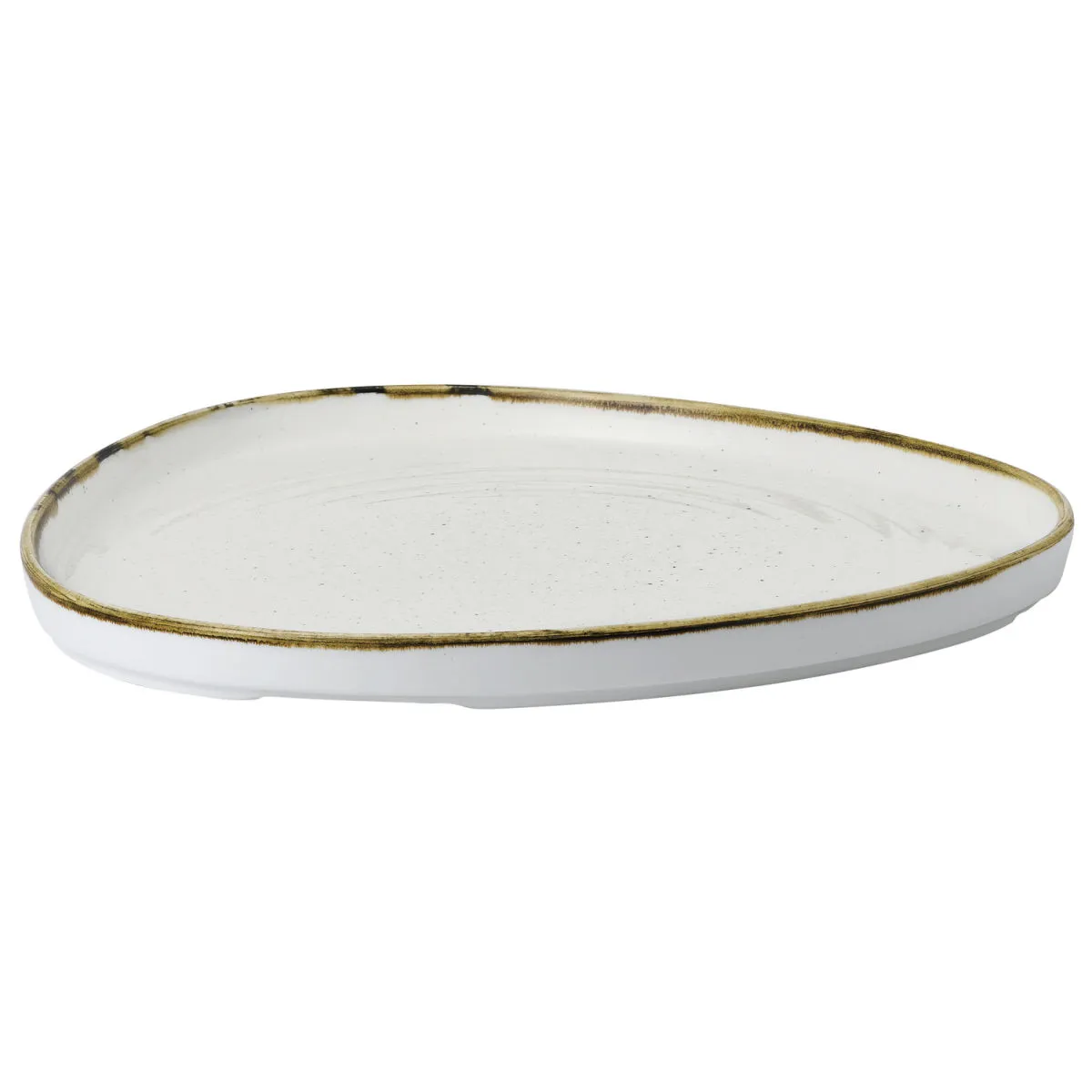 6x Churchill Piatto piano Stonecast Barley White triangolare con bordo rialzato; 26x2 cm (LxH); bianco/marrone; triangolare; 6 pz. / Pacco - immagine 1