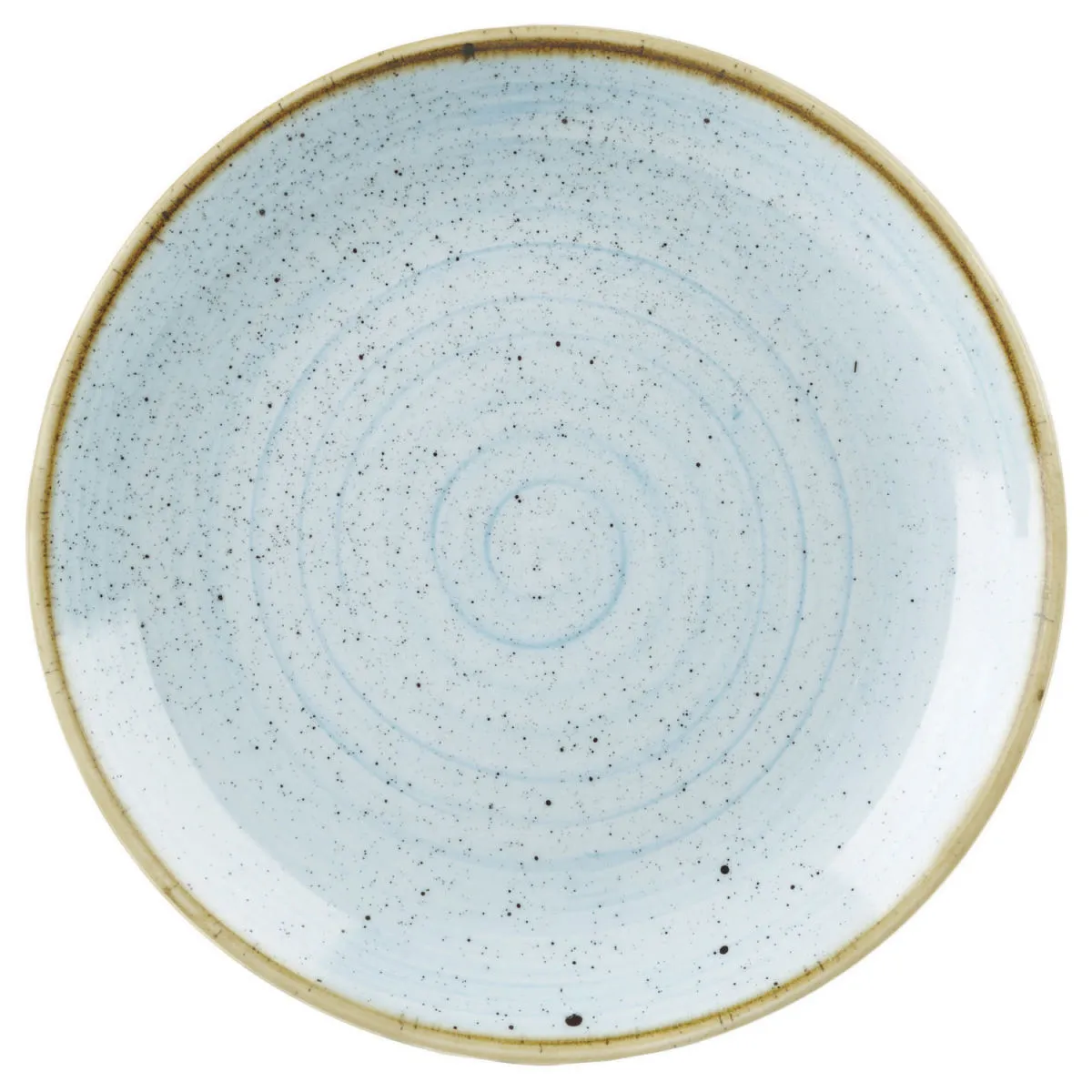 12x Churchill Piatto piano Stonecast Duck Egg Coupe; 26 cm (Ø); blu chiaro/marrone; rotonda; 12 pz. / Pacco - immagine 1