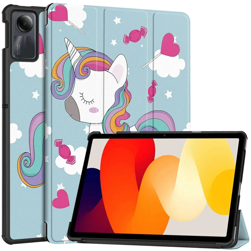 Custodia per Xiaomi Redmi Pad SE, Techsuit, FoldPro Unicorn, Multicolore - immagine 1