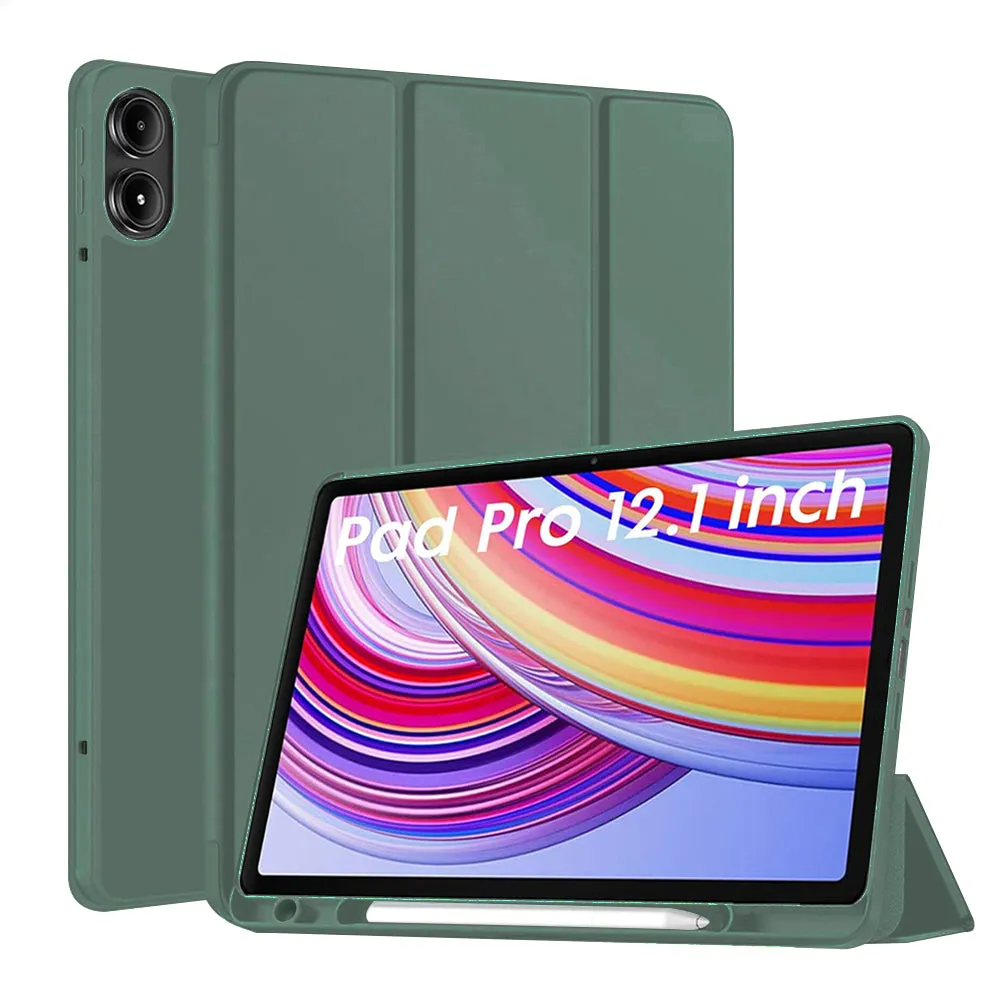 Custodia per Xiaomi Redmi Pad Pro / Pad / Pad Pro 5G, Techsuit, Flex Trifold, Verde - immagine 1