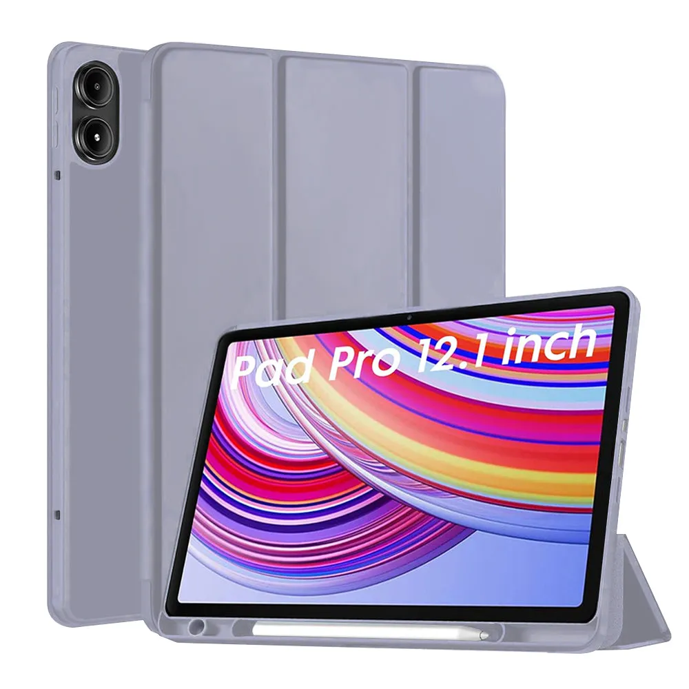 Custodia per Xiaomi Redmi Pad Pro / Pad / Pad Pro 5G, Techsuit, Flex Trifold, Viola - immagine 1