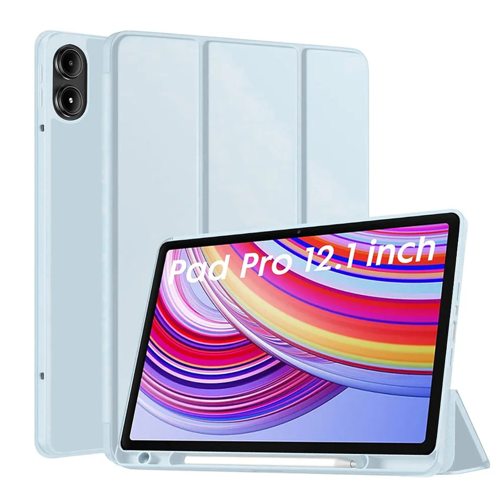 Custodia per Xiaomi Redmi Pad Pro / Pad / Pad Pro 5G, Techsuit, Flex Trifold, Blu - immagine 1