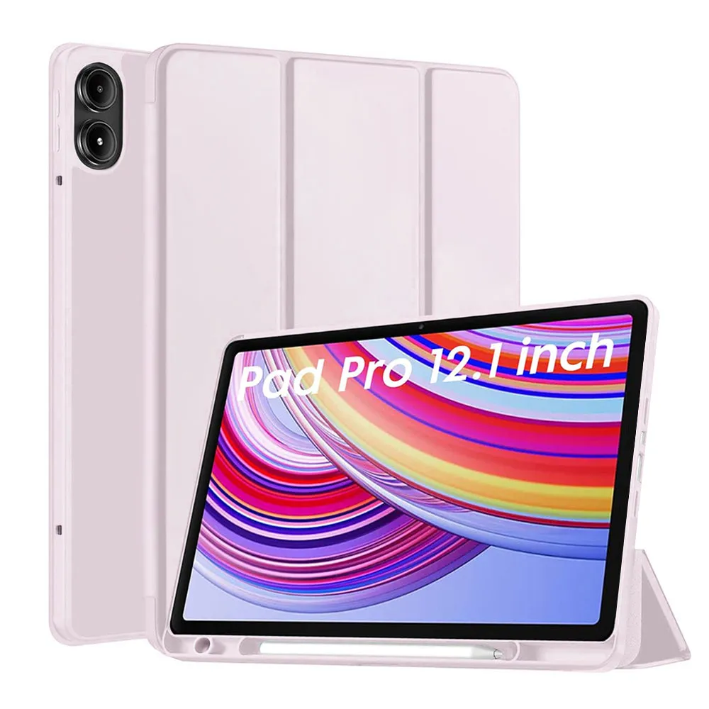 Custodia per Xiaomi Redmi Pad Pro / Pad / Pad Pro 5G, Techsuit, Flex Trifold, Rosa - immagine 1