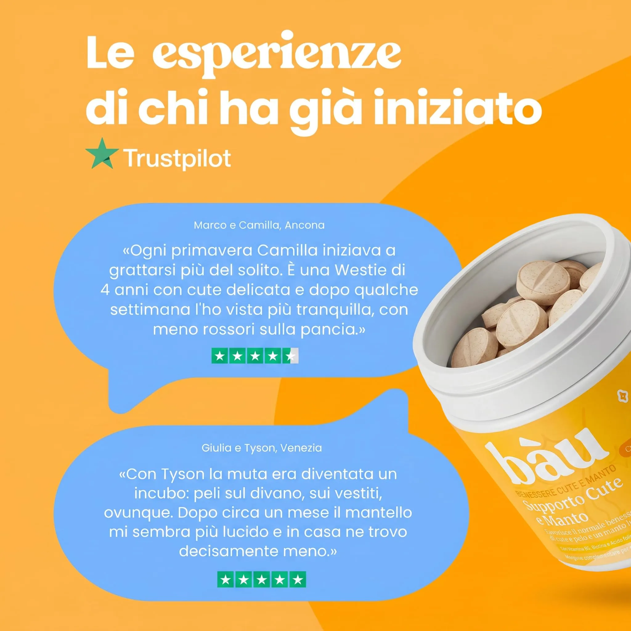 Bau Integratore Sollievo Prurito Cane Allergie Stagionali o Alimentari, Supporto Dermatite Cane Senza Pollo, Malassezia Cane con Postbiotici, Biotina, Omega, Zinc- 60cps - immagine 9