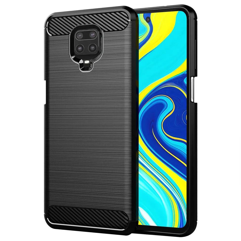 Custodia per Xiaomi Redmi Note 9S / Note 9 Pro / Note 9 Pro Max, Techsuit, Carbonio, Nera - immagine 1