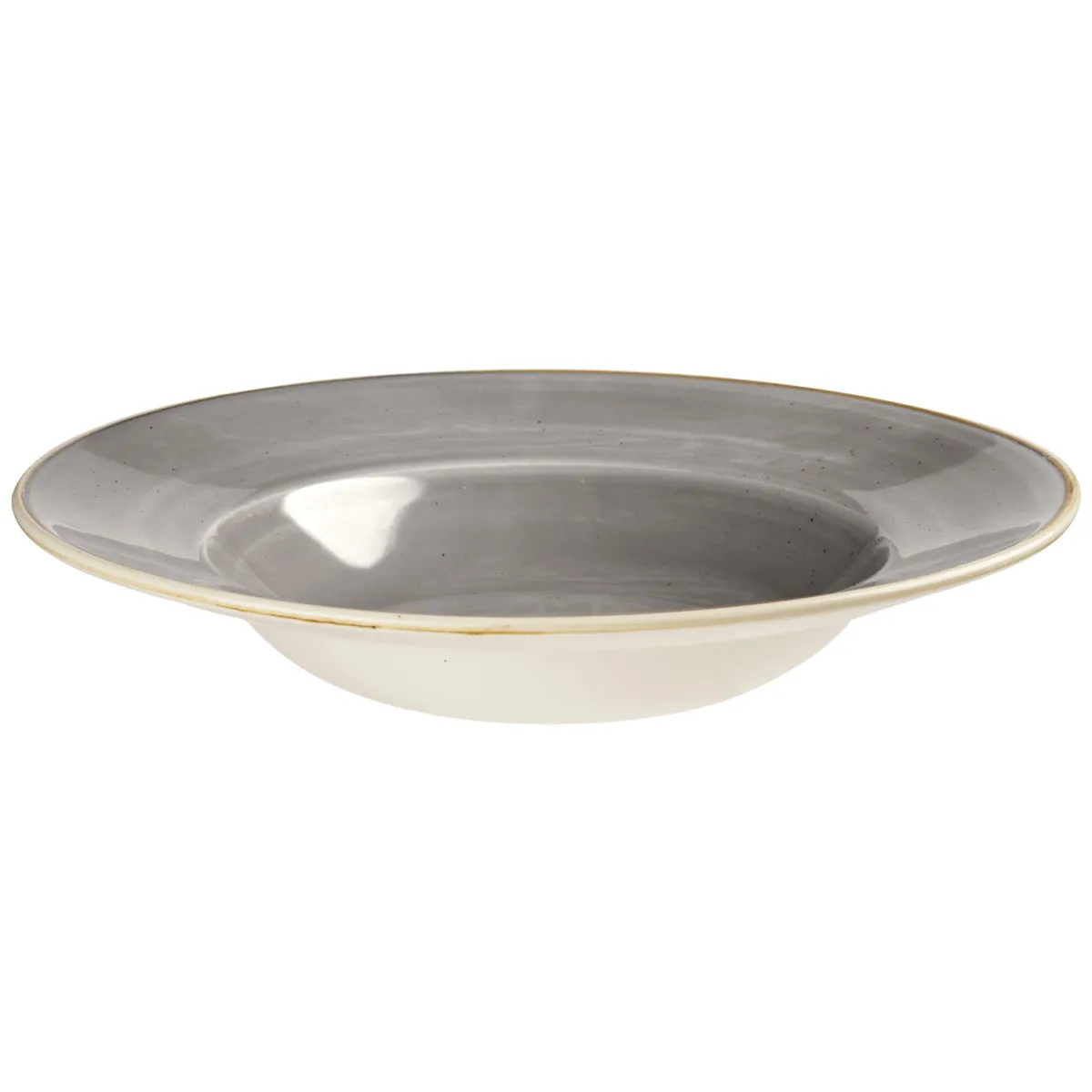 12x Churchill Piatto fondo Stonecast Peppercorn; 284 ml, 24x3.7 cm (ØxH); grigio/marrone; rotonda; 12 pz. / Pacco - immagine 1