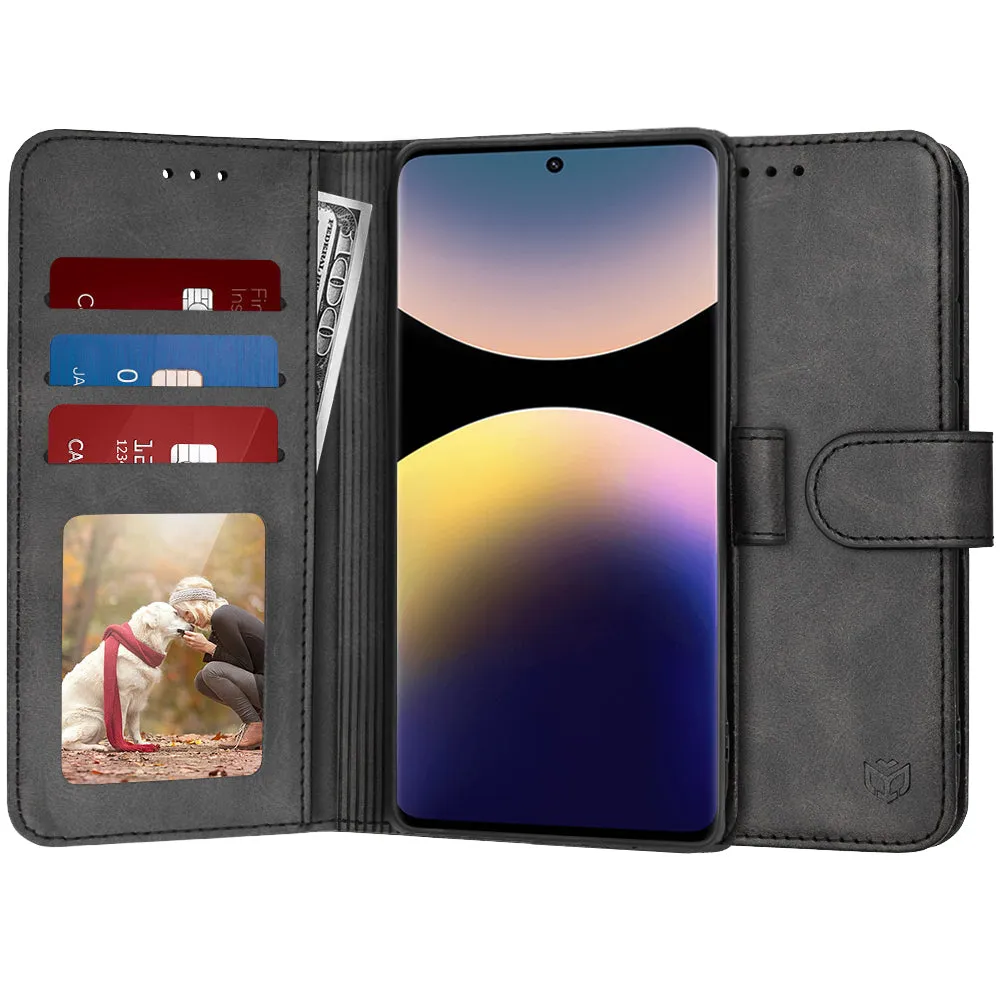 Custodia per Xiaomi Redmi Note 14 Pro+ 5G, Techsuit, Diary Book, Nera - immagine 1