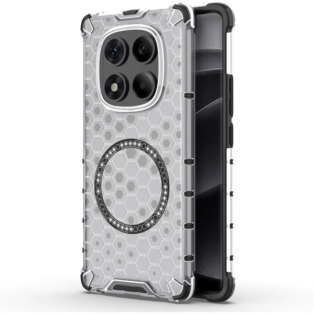Custodia MagSafe per Xiaomi Redmi Note 14 Pro 4G, Techsuit, HoneyComb Shield, Bianca - immagine 1