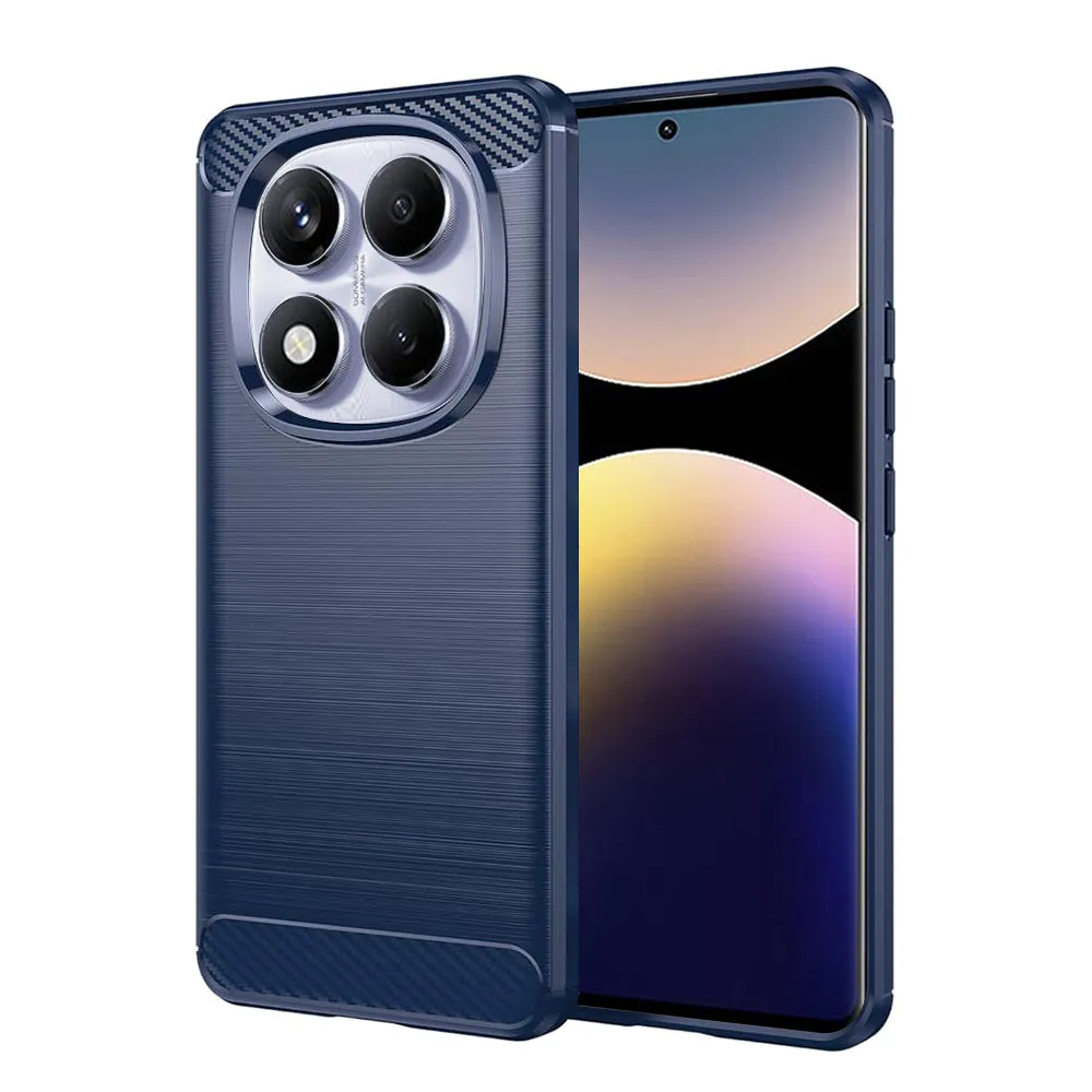 Custodia per Xiaomi Redmi Note 14 Pro 4G, Techsuit, Carbonio, Blu - immagine 1