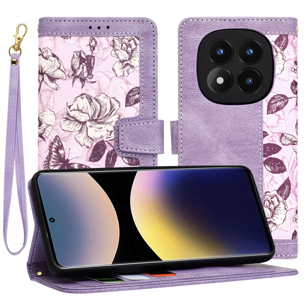 Custodia per Xiaomi Redmi Note 14 Pro 4G, Techsuit, FlipCraft, Viola - immagine 1