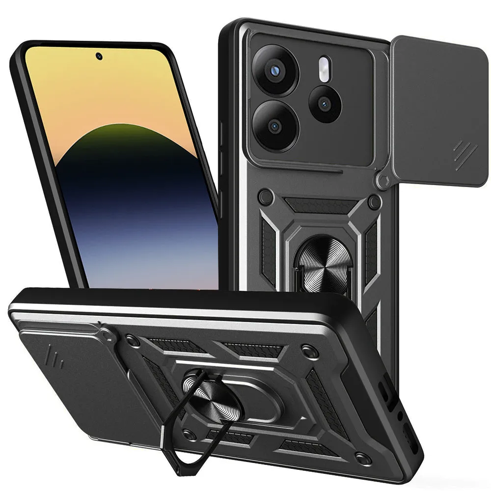 Custodia per Xiaomi Redmi Note 14 5G, Techsuit, CamShield, Nera - immagine 1