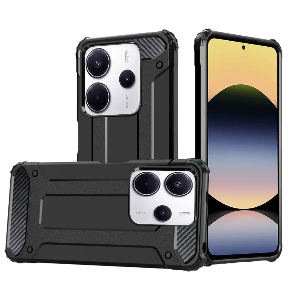 Custodia per Xiaomi Redmi Note 14 4G (Standard), Techsuit, Hybrid Armor, Nera - immagine 1