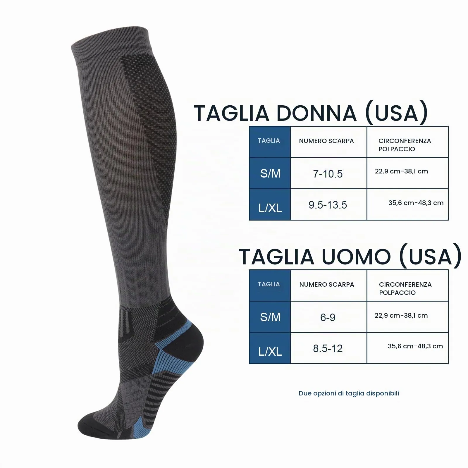 DRESHOW 4 Paia Calze a Compressione per Donna e Uomo Circolazione Miglior Supporto Alla per Atletica,Corsa,Ciclismo,Viaggi - immagine 4