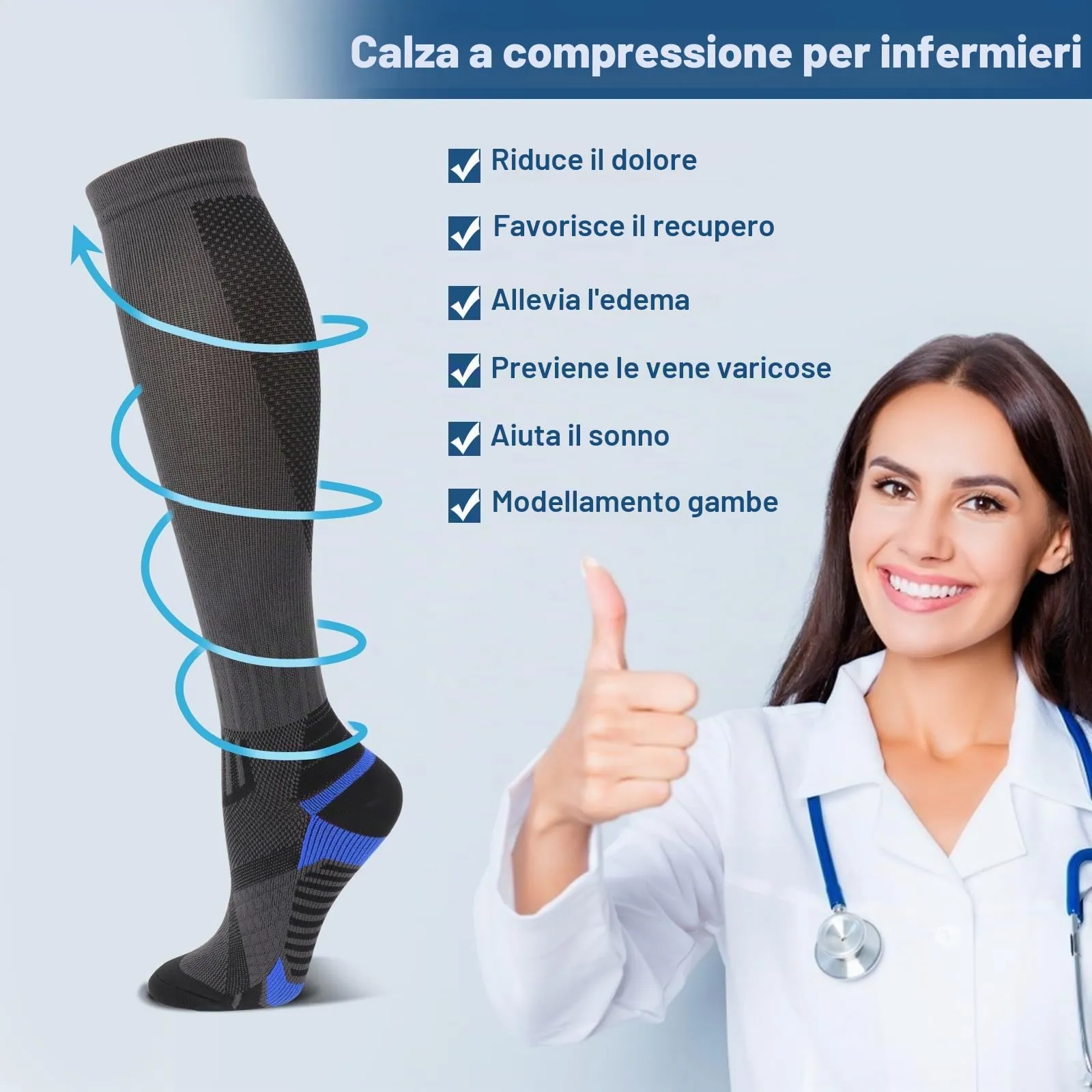 DRESHOW 4 Paia Calze a Compressione per Donna e Uomo Circolazione Miglior Supporto Alla per Atletica,Corsa,Ciclismo,Viaggi - immagine 7