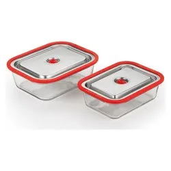 Contenitori sottovuoto (1,95Lt) FREE Inox e Rosso ACO1138 - immagine 1