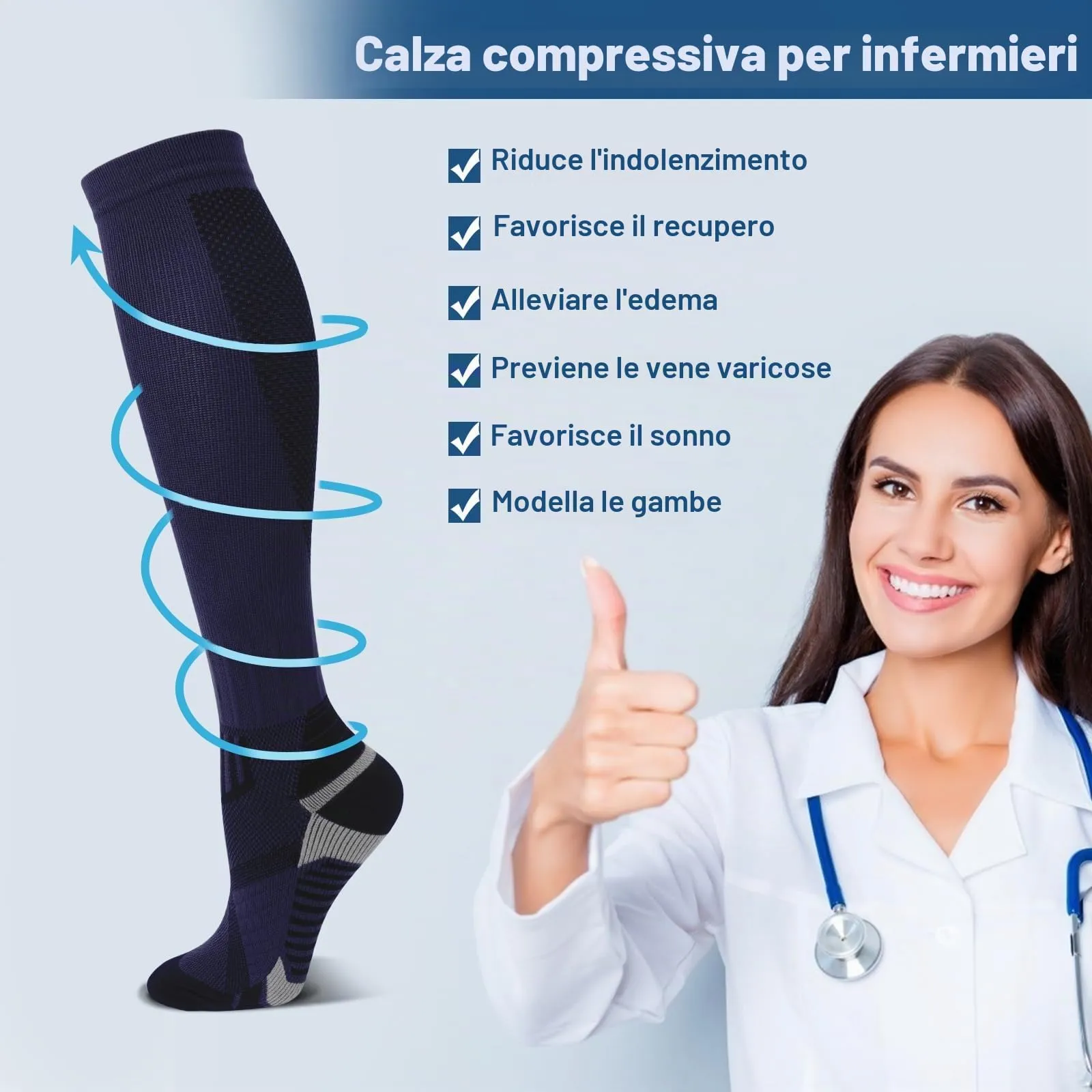 DRESHOW 4 Paia Calze a Compressione per Donna e Uomo Circolazione Miglior Supporto Alla per Atletica,Corsa,Ciclismo,Viaggi - immagine 7